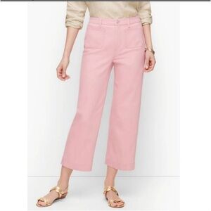 Talbots Flawless Pink High Waist Wide Leg Cropped Jeans 6